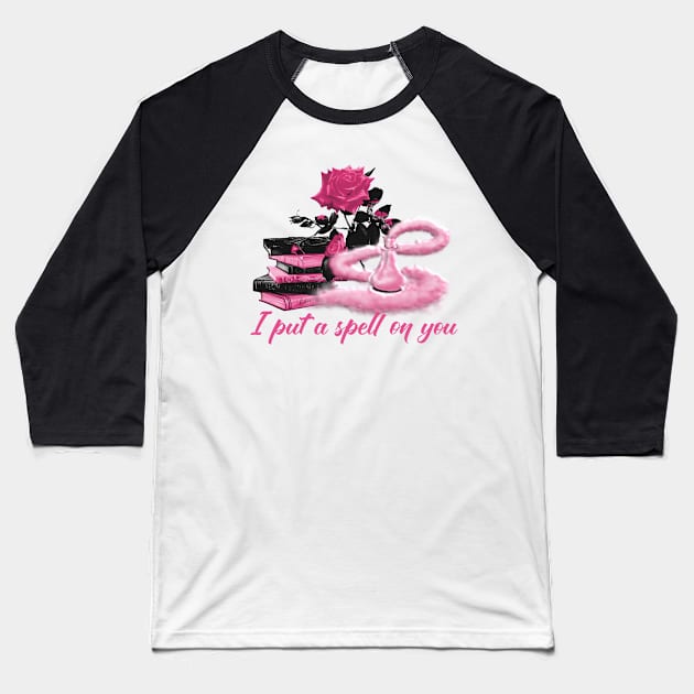 Soft Pink I put a spell on you Baseball T-Shirt by Kylie Paul